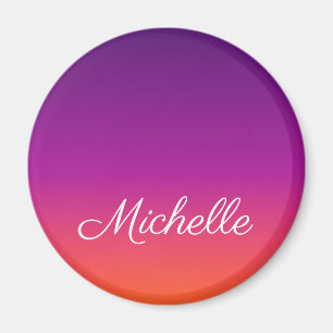 Purple, pink and orange gradient ombre magnet