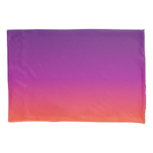 Purple, pink and orange gradient ombre pillow case