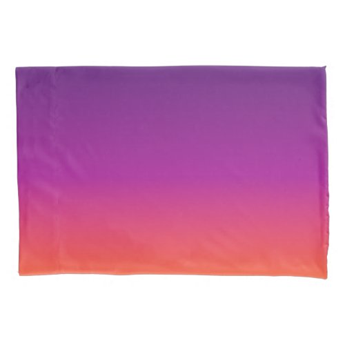 Purple pink and orange gradient ombre pillow case
