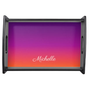 Purple, pink and orange gradient ombre serving tray