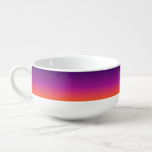 Purple, pink and orange gradient ombre soup mug