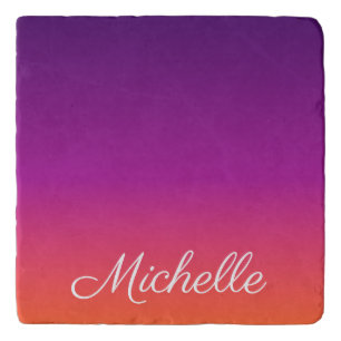 Purple, pink and orange gradient ombre trivet