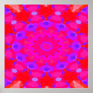 Purple, Pink and Orange Mandala Poster
