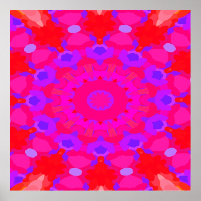 Purple, Pink and Orange Mandala Poster (Front)
