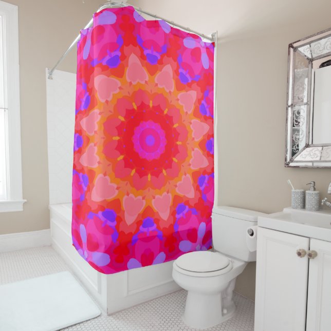 Purple, Pink and Orange  Shower Curtain (In Situ)