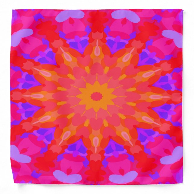 Purple, Pink and Orange Sun Rays Bandana (Front)