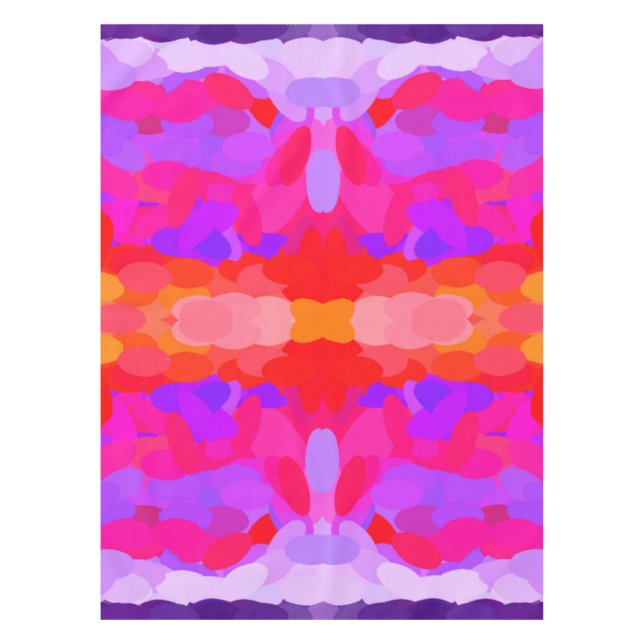 Purple, pink and orange tie dye table cloth (Front)