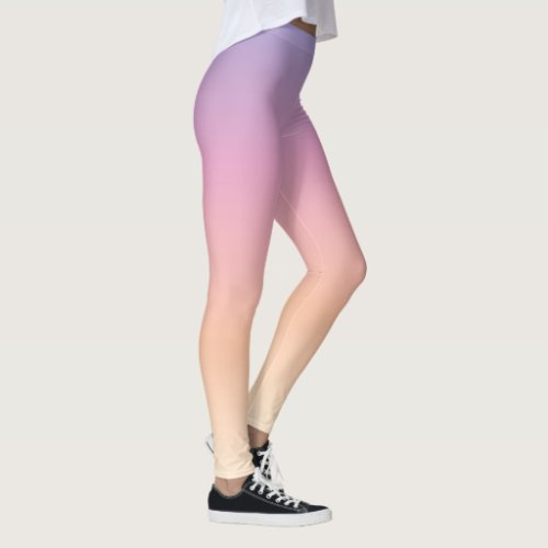 Purple Pink and Peach Ombre Leggings