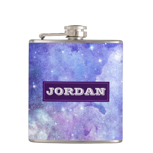 Purple Pink And White Background Flask (Front)