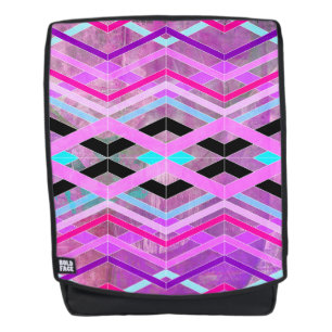 Purple Pink & Aqua Geometric Crossing Stripes Backpack