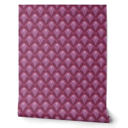 Purple Pink Art Deco Geometric Pattern Wallpaper