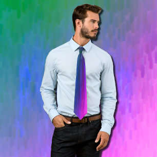 purple pink artistic stripes neck tie