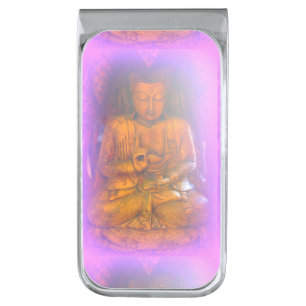 purple/pink aura buddha money clip