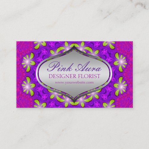 Purple Pink Aura Floral Glow Business Cards