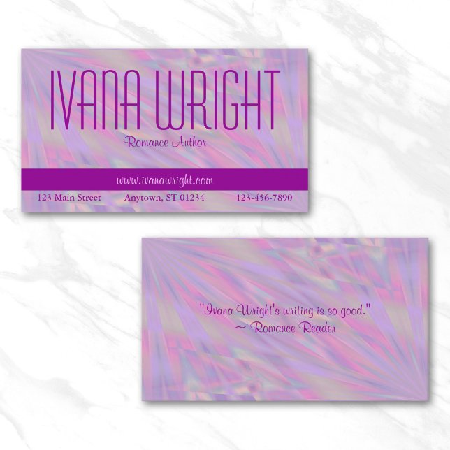 Purple Pink Author Business Card (Purple Pink Author Business Card)