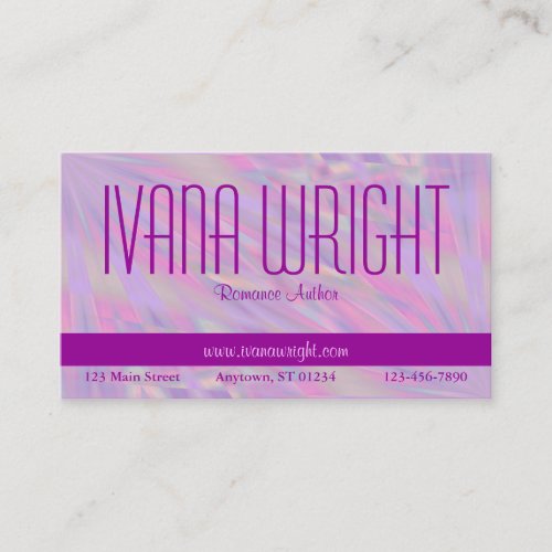 Purple Pink Author Business Card