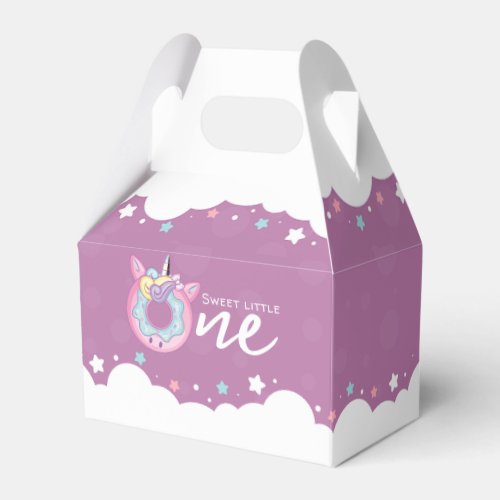 Purple Pink Baby Girl Sweet One 1st Birthday Donut Favor Boxes