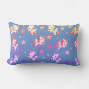 Purple & Pink Baby Unicorns Lumbar Pillow