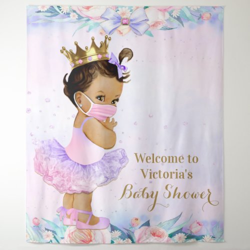 Purple Pink Baby With Mask Baby Shower XL Backdrop