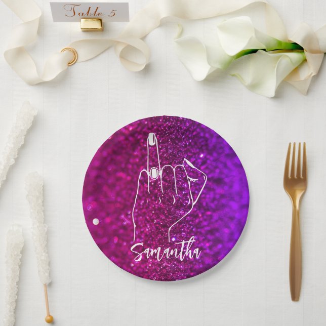Purple Pink Bachelorette Party | Bridal Party Paper Plates (Wedding)
