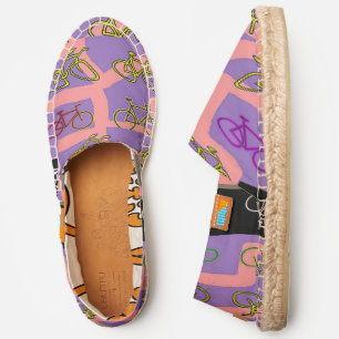 Purple Pink Bicycles Slip On Espadrilles