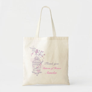 Purple pink bird wedding Matron of Honor bag