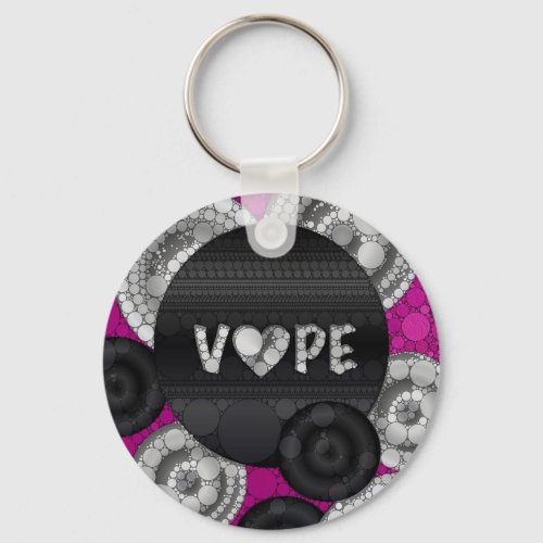 Purple Pink Black 3D Vape Heart Keychain