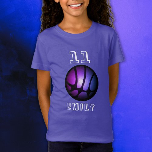 Purple Pink Black Metallic Basketball Ball  T_Shir T_Shirt