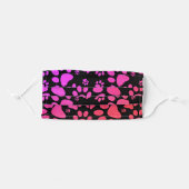 Purple Pink Black Paw-Prints Adult Cloth Face Mask (Front, Folded)