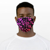 Purple Pink Black Paw-Prints Adult Cloth Face Mask (Worn)
