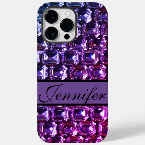 Purple Pink blue diamonds purple gemstone Case_Mate iPhone 14 Pro Max Case
