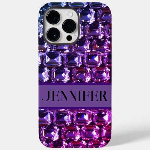 Purple Pink blue diamonds purple gemstone Case_Mate iPhone 14 Pro Max Case