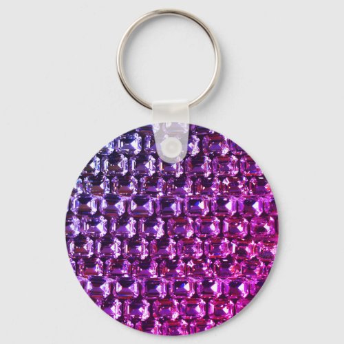 Purple Pink blue diamonds purple gemstone Keychain