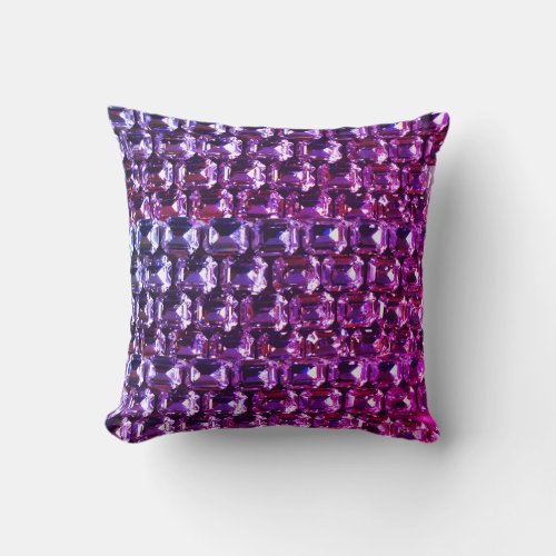 Purple Pink blue diamonds purple gemstone Throw Pillow