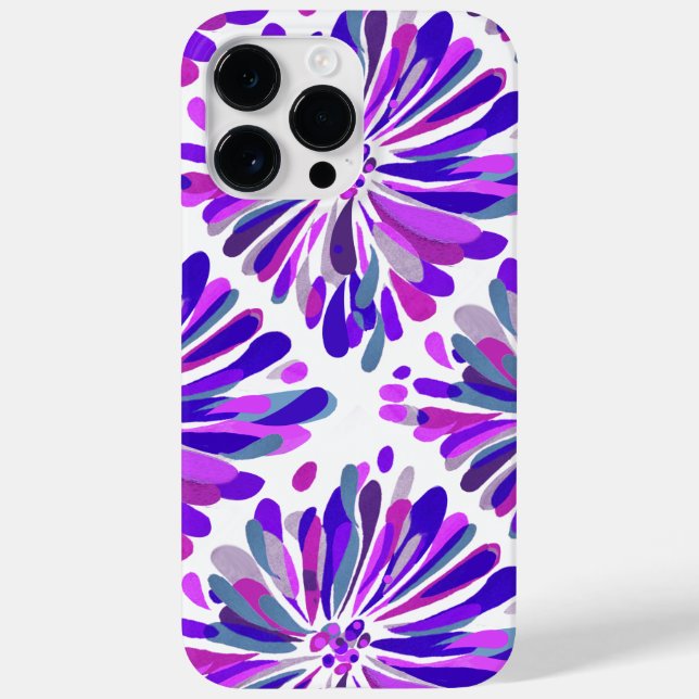 Purple Pink Blue Gray Chrysanthemum Floral Pattern Case-Mate iPhone Case (Back)