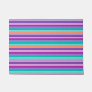 Purple,Pink & Blue Lines Door Mat