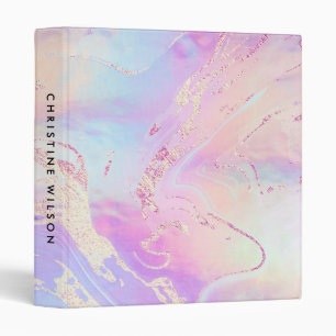 purple pink blue liquid marble 3 ring binder