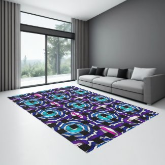 Purple Pink Blue Modern Geometric Area Rug