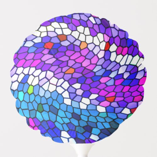 Purple Pink Blue Mosaic Tile Pattern Balloon