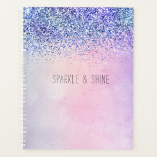 Purple Pink Blue Ombre Glitter Planner