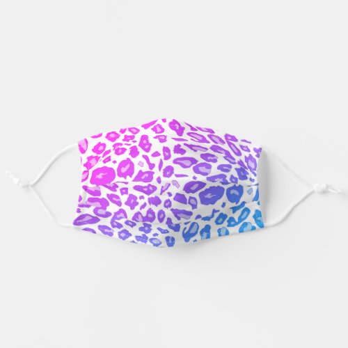 Purple Pink Blue Ombre Leopard cheetah pattern Adult Cloth Face Mask