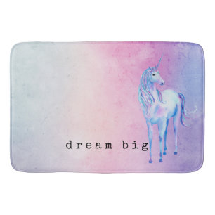 Purple Pink Blue Ombre Unicorn Bath Mat