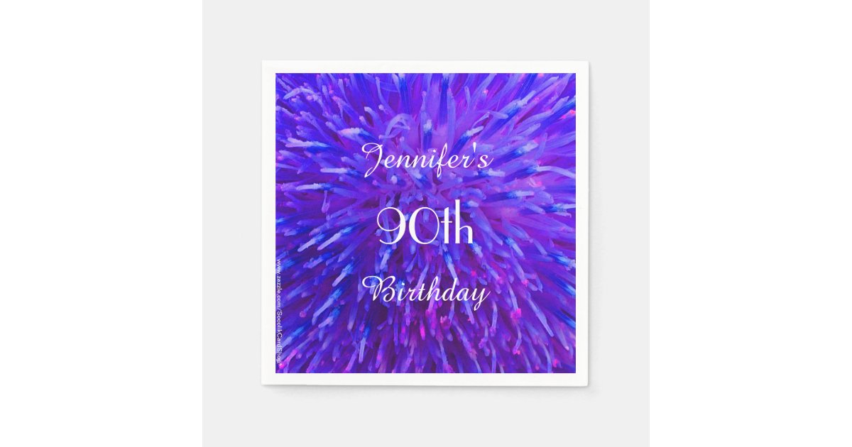 Purple Pink Blue Paper Napkins 90th Birthday Party