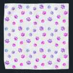 Purple Pink Blue Paw Prints Pattern Bandana<br><div class="desc">Show how much you love animals with this cute and girly purple,  pink and blue paw print patterned bandana. Bet your pet will look adorable wearing it too!</div>