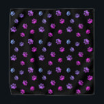Purple Pink Blue Paw Prints Pattern Black Bandana<br><div class="desc">Show how much you love animals with this cute and girly purple,  pink and blue paw print patterned bandana. Bet your pet will look adorable wearing it too!</div>