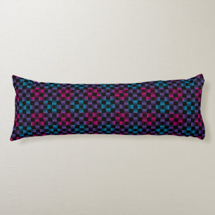 Purple Pink Blue Plaid Checker Weave Pattern Body Pillow