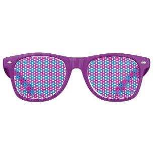 Purple Pink Blue Plaid Seamless Pattern Retro Sunglasses