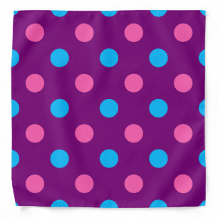 Purple Pink Blue Polka Dot Pattern Bandana