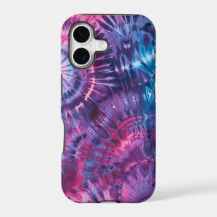 Purple Pink Blue Tie Dye Spiral iPhone 17 Case