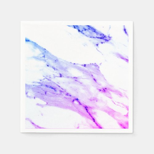 Purple pink blue White Marble granite pattern   Paper Napkins